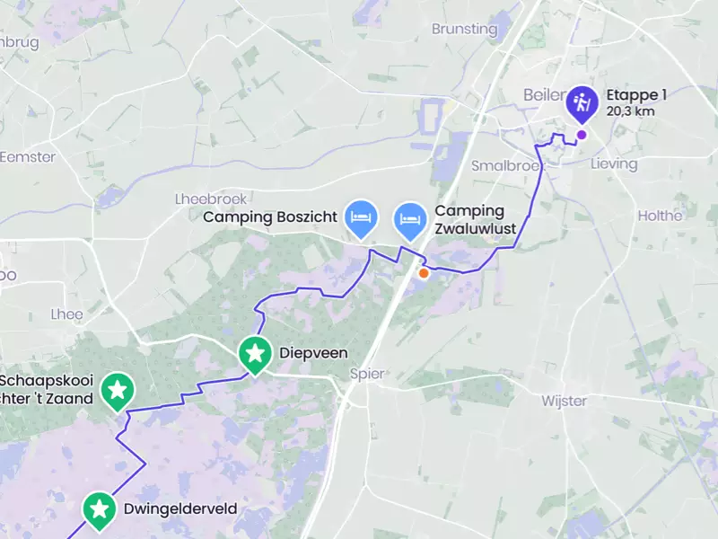 Interactieve kaart met routes